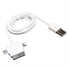 3 in 1 USB Ladekabel - Lightning, 30-pin, Micro USB - Wei�