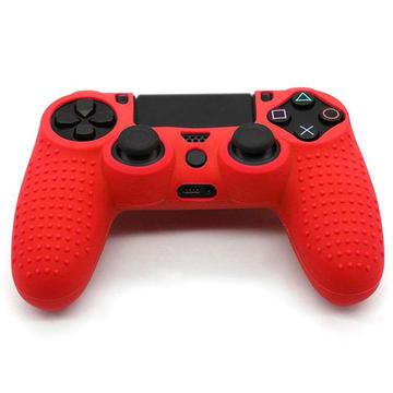 Anti-Rutsch-Griff Silikonhülle Schutzhülle für PS4 Controller - Rot