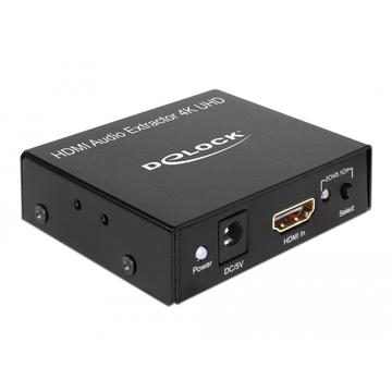 DeLock HDMI Audio Extractor - 4K @ 30Hz - Schwarz