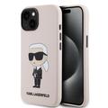 iPhone 15 Karl Lagerfeld Ikonik Silikon Case - Rosa