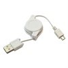 Ausziehbares USB / microUSB kabel - Weiss