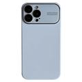 iPhone 15 Pro Max Liquid Silikonhülle mit Glaslinsenschutz - Baby Blau