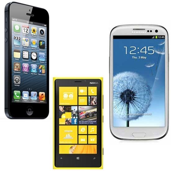 Nokia Lumia 920 - Samsung Galaxy S3 - Apple iPhone 5