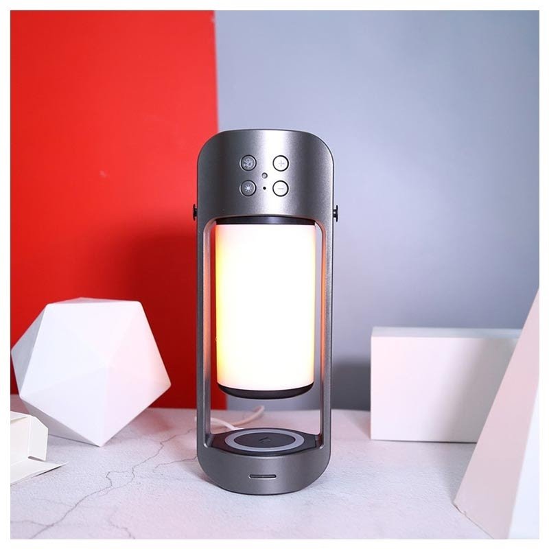 Tragbarer 3-in-1-Bluetooth-Lautsprecher / Qi Ladegerät / LED-Lampe