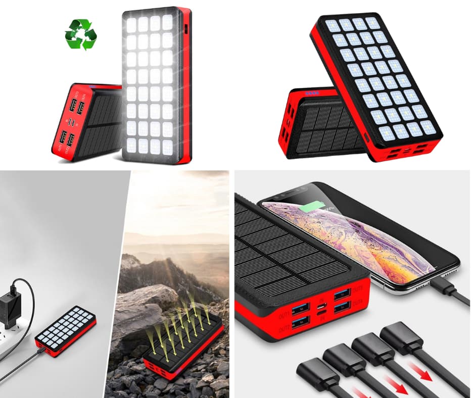 Solar Powerbank in Rot