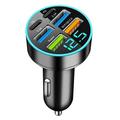 100W 6-Port Auto-Schnellladegerät PD/QC3.0 - 2x USB-C, 4x USB-A - Schwarz