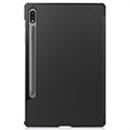 Tri-Fold Serie Samsung Galaxy Tab S7/S8 Folio Hülle - Schwarz