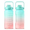 2.2L Wasserflasche BPA-freie Sport-Trinkflasche mit Strohhalm und Zeitmarker Sport-Motivations-Wasserkanne 