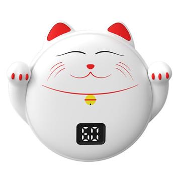 2 in 1 Digitalanzeige 3s schnelle Erwärmung Cartoon Handwärmer 10000mAh tragbare Powerbank - Lucky Cat