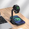 2 in 1 Magnetisches kabelloses Ladegerät Desktop Wireless Fast Charging Base Stand Dock Station für Apple Watch/iPhone - Schwarz