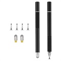 2-in-1 Universal Kapazitiver Touchscreen Eingabestift - 2 Stk. - Schwarz