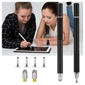 2-in-1 Universal Kapazitiver Touchscreen Eingabestift - 2 Stk. - Schwarz