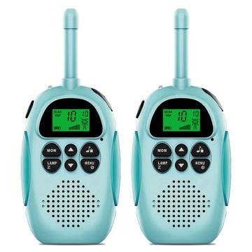 2Pcs DJ100 Kinder Walkie Talkie Spielzeug Kinder Interphone Mini Handheld Transceiver 3KM Reichweite UHF Radio mit Lanyard