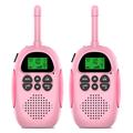 2Pcs DJ100 Kinder Walkie Talkie Spielzeug Kinder Interphone Mini Handheld Transceiver 3KM Reichweite UHF Radio mit Lanyard - Pink+Pink