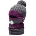 3-teilige winterliche winddichte Strickmütze, Gesichtsmaske und Halswärmer