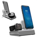 3-in-1-Ladestation aus Aluminiumlegierung - iPhone, Apple Watch, AirPods - Grau