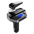 3-in-1 Kfz-Ladegerät / Bluetooth FM Transmitter mit Headset V6 - Schwarz