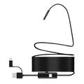 3-in-1 wasserdichte 7mm Endoskopkamera für Mobiltelefone - USB, MicroUSB, Typ-C - 2m