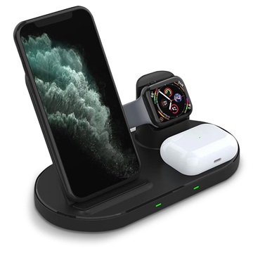 3-in-1 Drahtlose Dockingstation W55 - iPhone, AirPods, iWatch - Schwarz