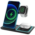 3-in-1 Tragbare Kabellose Ladestation - Apple Watch, iPhone, AirPods - Schwarz