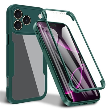 iPhone 17 Pro Max 360 Schutz Hülle - Grün / Durchsichtig