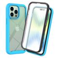 360 Schutz iPhone 14 Pro Hülle - Baby Blau / Durchsichtig