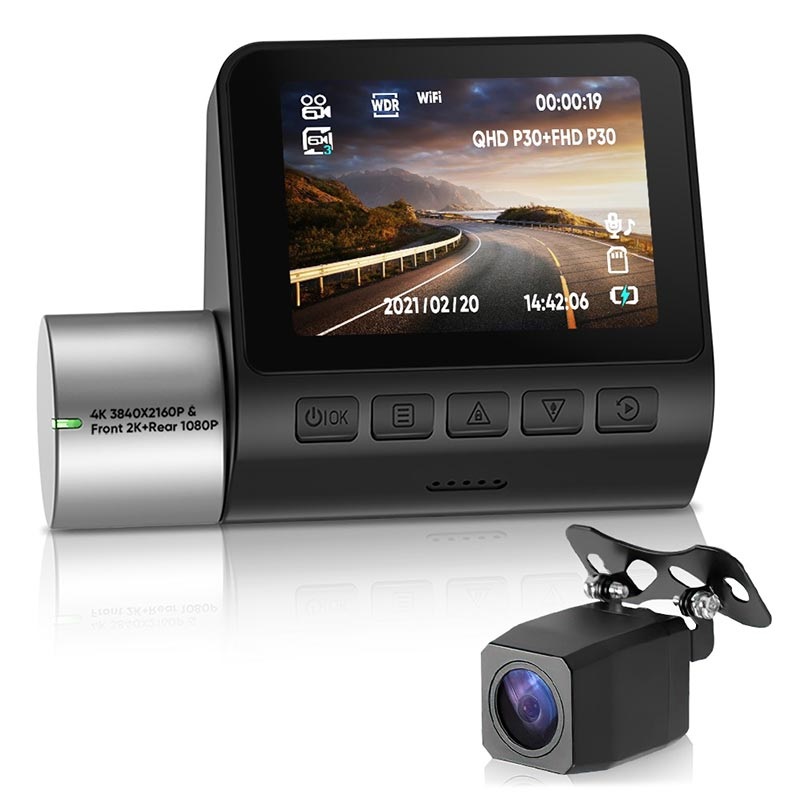 360 Rotierend WiFi 4K Dashcam & Full HD Rückfahrkamera V50 (Offene