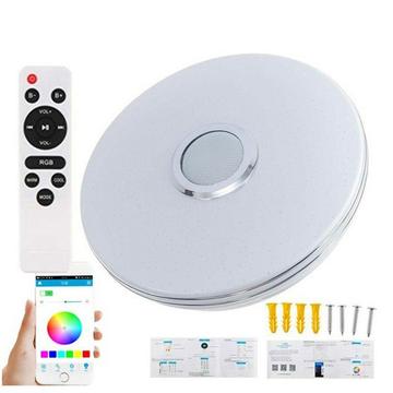 36W Smart LED-Deckenleuchte mit Fernbedienung / Bluetooth-Lautsprecher - runde Form
