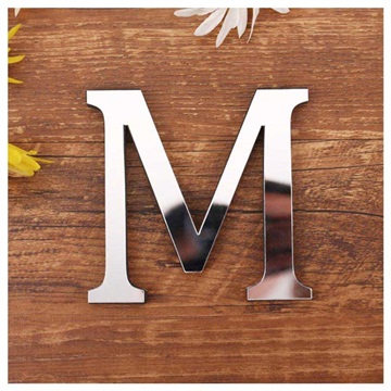 3D Acrylspiegel DIY Alphabet Wandaufkleber - M