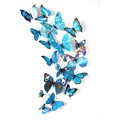 3D Dekorativ DIY Schmetterlinge Wandaufkleber-Set - Blau