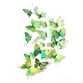 3D Dekorativ DIY Schmetterlinge Wandaufkleber-Set - Grün