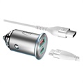 3MK Hyper Kfz-Ladegerät 30W - USB-C PC3.0, USB-A QC4.0 - Silber