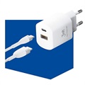 3MK HyperCharger 20W Schnellladegerät - USB-C, USB-A - Weiß