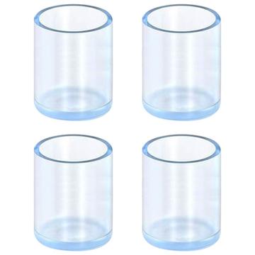 4-teilige Gummiabdeckungen für Stuhl- und Tischbeine - 16mm - Durchsichtig