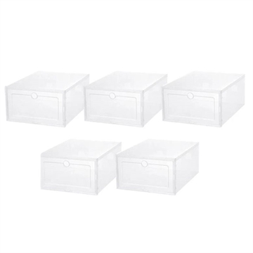 5 Stück Kunststoff-Schuhkartons / Sneaker-Boxen (Offene Verpackung - Bulk) - Durchsichtig