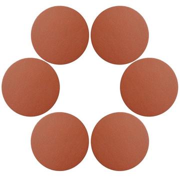 6 Stk. Untersetzer aus PU-Leder Ø 10 cm - Braun