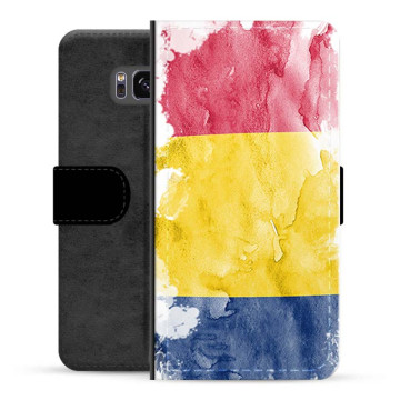 Samsung Galaxy S8+ Premium Schutzhülle mit Geldbörse - Rumänische Flagge