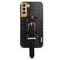 6D Crocodile Samsung Galaxy S21 5G Cover mit Handschlaufe