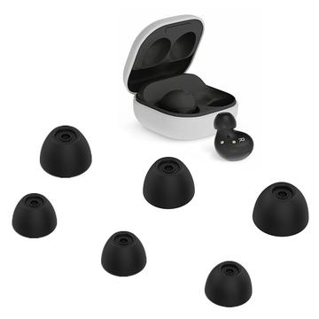 6Pcs Ersatz Ohrstöpsel Tipps weichen Silikon Ohrhörer Kappen Abdeckung für Samsung Galaxy Buds2 - schwarz