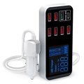 9-Port Kfz-Ladegerät mit LCD-Display WLX-A9S+ - 7xUSB, QC3.0 USB, PD USB-C - 40W