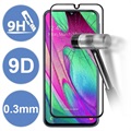 9D Full Cover Samsung Galaxy A40 Panzerglas - 9H, 0.3mm - Schwarz