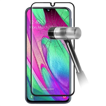 9D Full Cover Samsung Galaxy A40 Panzerglas - 9H, 0.3mm - Schwarz