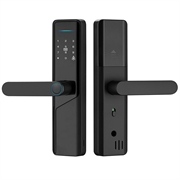A1 Tuya WiFi Intelligentes Türschloss mit Fingerabdruck mit dynamischen Passwörtern und NFC - Schwarz