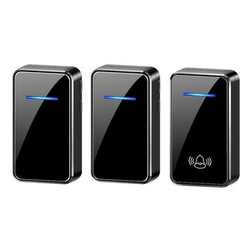 A80 USB-betriebene drahtlose Türklingel mit 2 Empfängern - Schwarz