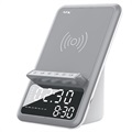 AFK BT512 Funkuhr / Bluetooth Lautsprecher mit Qi Ladegerät - Grau