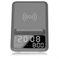 AFK BT512 Funkuhr / Bluetooth Lautsprecher mit Qi Ladegerät - Grau