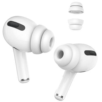 AHASTYLE PT99-2 1 Paar Ohrstöpsel Ohrstöpsel für Apple AirPods Pro 2 / AirPods Pro Bluetooth Kopfhörer Silikonkappen Abdeckung, Größe S - Weiß