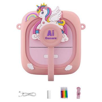AI-D2 2.4-AI-Smart-Voice-Kinderkamera mit Thermodrucker - Rosa