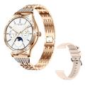 AK60 Stahlband + Silikonband Frauen Smart Watch Gesundheit Überwachung Bluetooth Calling Smart Armband - Gold