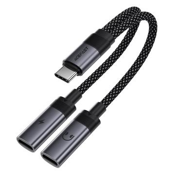 Acefast J14 USB-C-Audioadapter & Splitter - Grau
